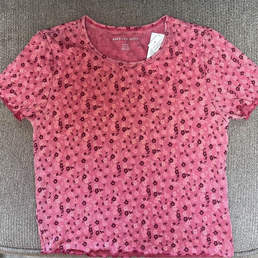 American Eagle Outfitters Pink Floral Women's Top